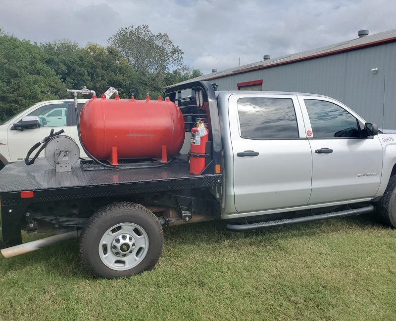 Small SEFFF Systems Fire Fighting Foam tank mounted on flatbed truck