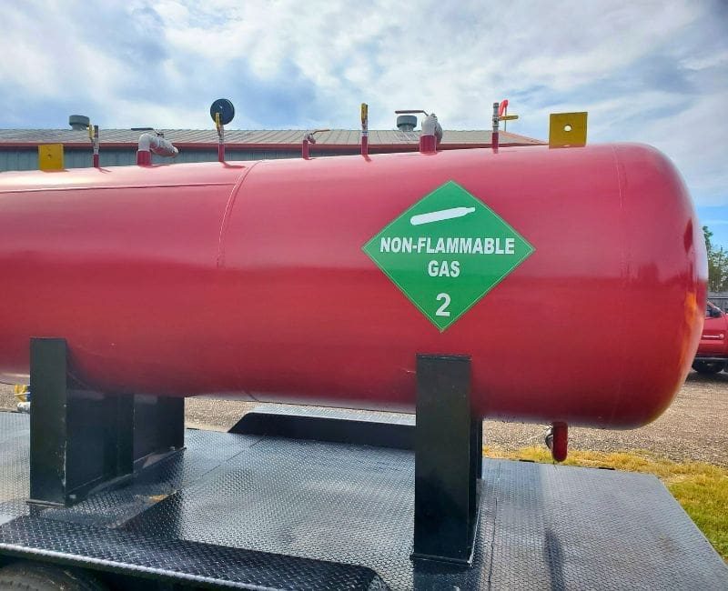 SEFFF Systems Fire Fighting Foam tank Mounted to a flat bed trailer